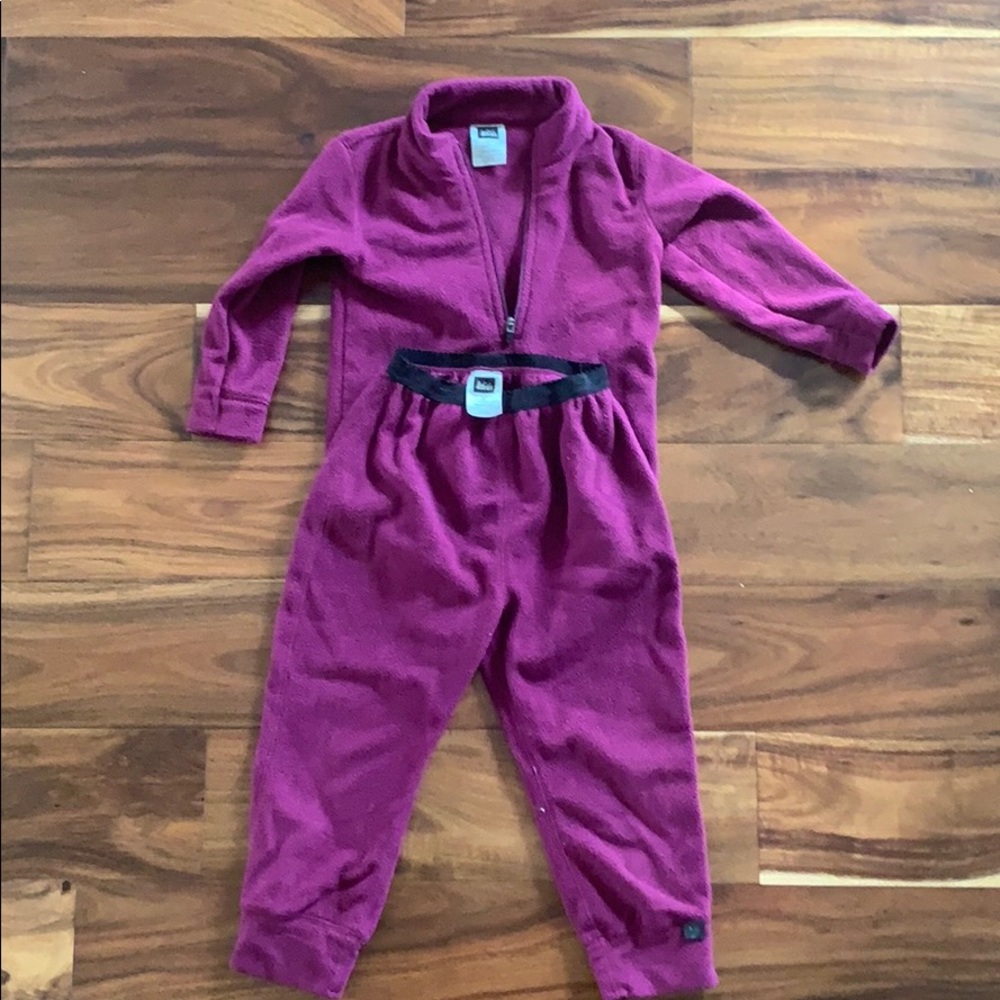 REI 2T fleece pants and 1/4 zip sweater
